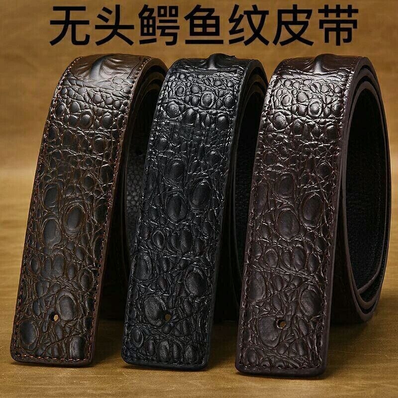 皮带真皮不带头平滑扣青年爱马男仕H扣无头腰带牛皮没头裤打孔3.8