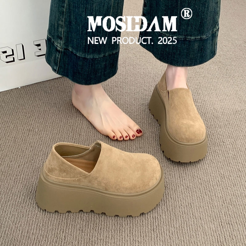 厚底增高勃肯鞋一脚蹬女2025新款春秋女鞋博肯鞋乐福鞋鞋子百搭