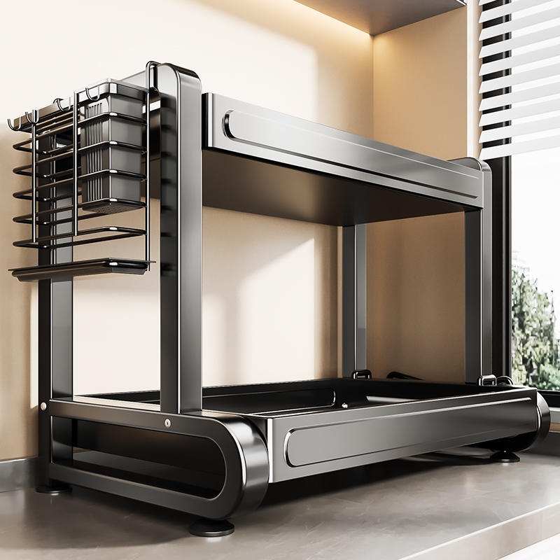 不锈钢厨房调料收纳架台面式