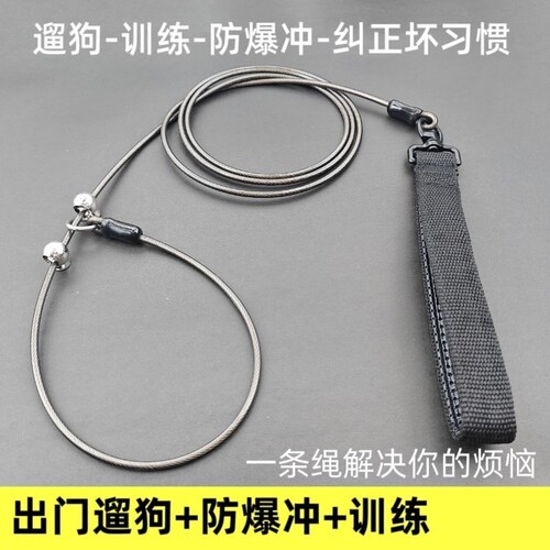 狗牵引绳p绳防爆冲钢丝遛狗绳大中小型犬马犬金毛狗链子加长防咬
