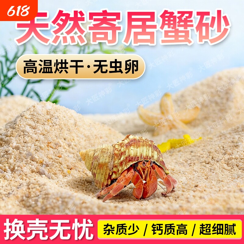 天然海沙寄居蟹沙子专用养蟹螃蟹乌龟沙颗粒底砂细沙免洗平台苔藓