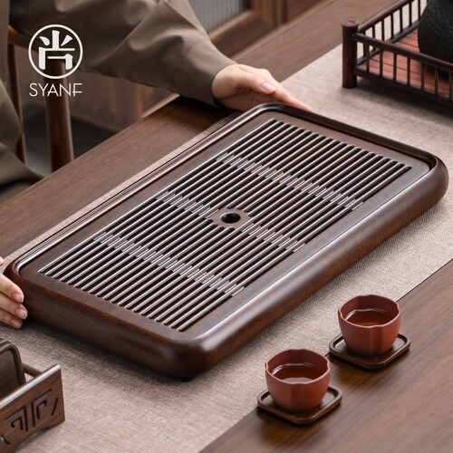 花梨实木蓄排两用茶盘小号