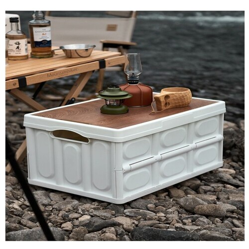 户外露营收纳箱折叠箱野营储物箱汽车车载后备箱箱子可折叠桌面