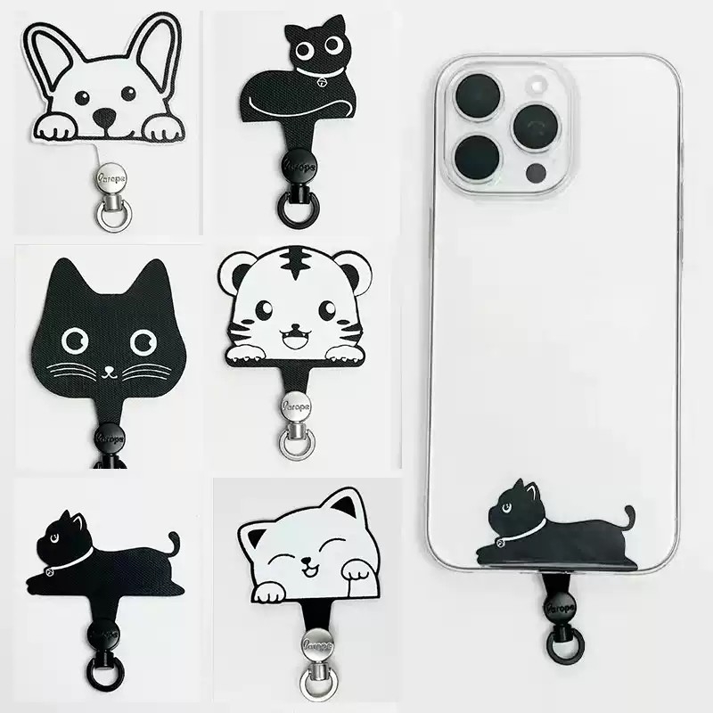 可旋转金属扣手机挂绳夹片垫片固定挂片卡片手机壳挂链贴片挂件挂饰链条链子连接配件结实牢固卡垫牛津布超薄