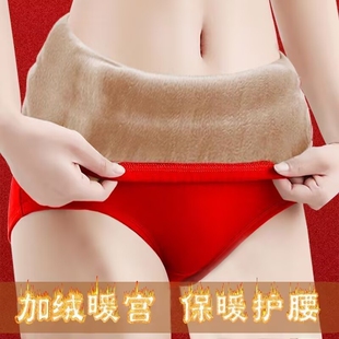 三角裤 保暖内裤 女高腰纯棉加绒加厚暖宫发热德绒收腹护腰提臀大码