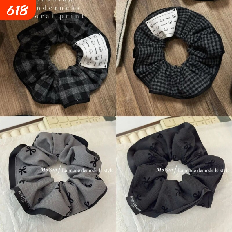 发圈大肠韩版高级感植绒蝴蝶结女气质丸子头发绳高弹力头绳橡皮筋