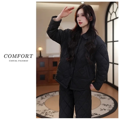 睡衣女款2025新款冬高级感夹棉款