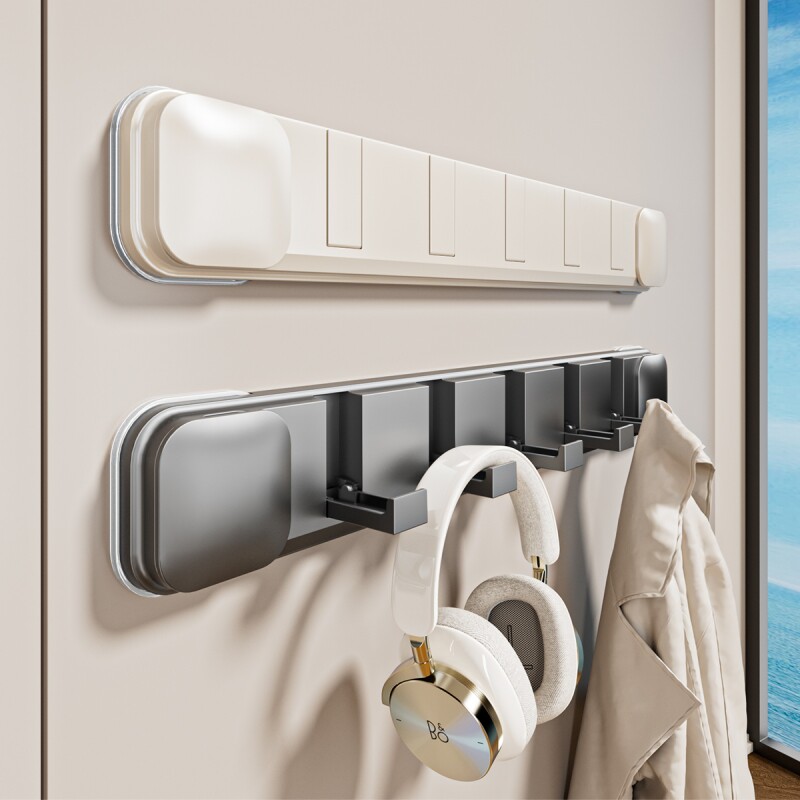 吸盘门后挂钩粘钩挂衣架免打孔强力承重玄关衣服排钩隐形折叠浴室