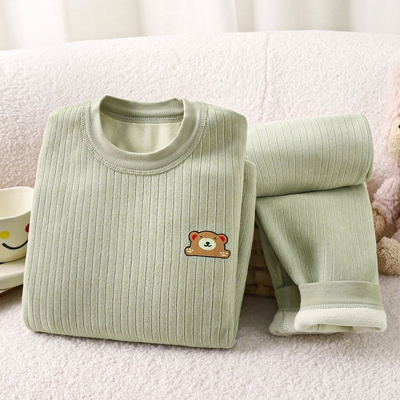 儿童男童保暖内衣套装加绒加厚纯棉秋衣秋裤宝宝女童秋冬季德绒