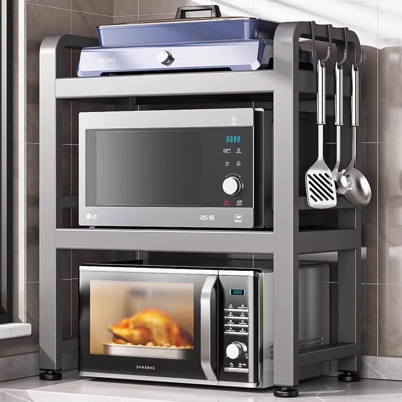 厨房置物架微波炉架子多功能家用台面放电饭锅烤箱收纳支架多层