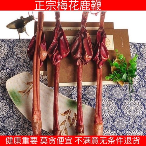 鹿鞭干整根牛鞭粉滋补大根片正品梅花鹿泡酒增回春草