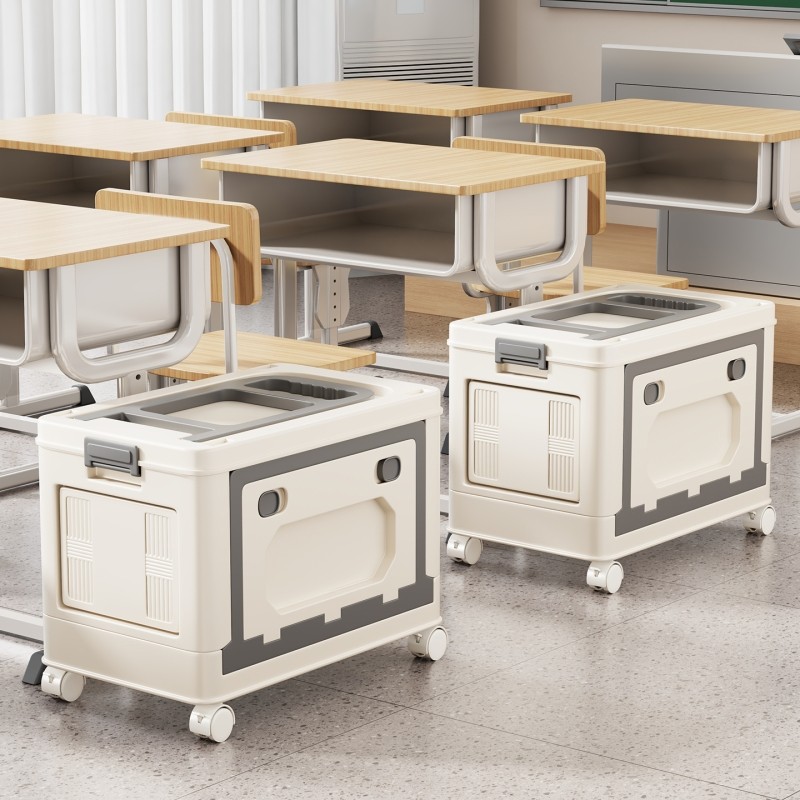 教室多功能书箱学生用书箱装课本的拉杆储物箱子可折叠书籍置物架