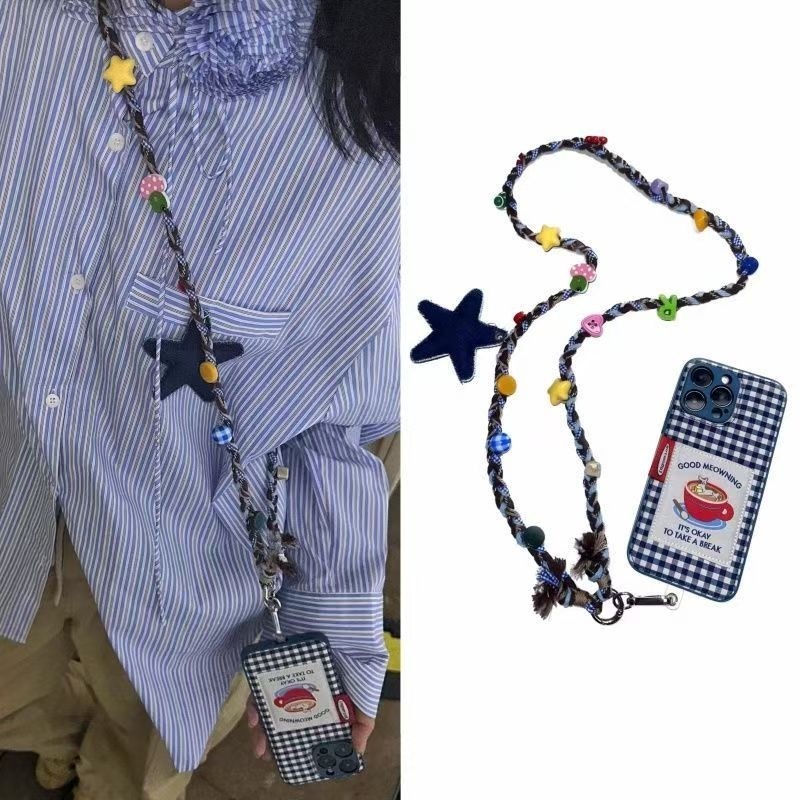 【糖果星星】手工编织手机链挂件斜挎可爱少女气质设计包挂件配件