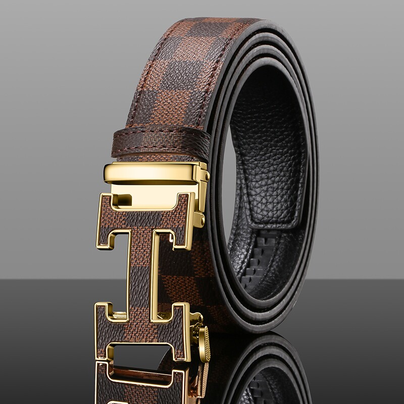 男仕新款男士真皮牛皮自动扣皮带潮流腰带中青年轻人裤腰平滑扣