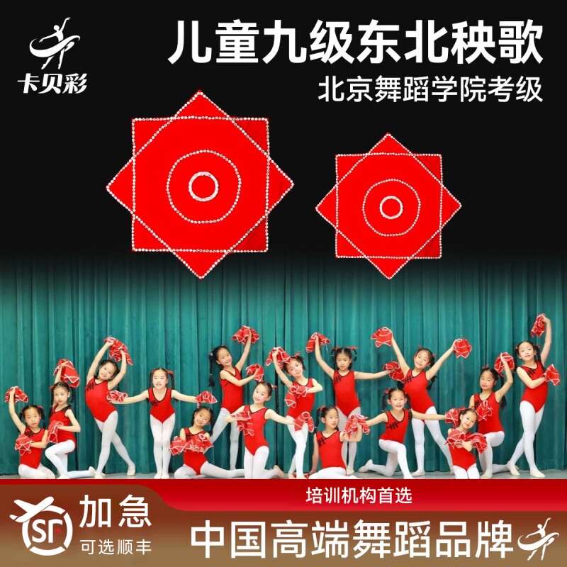 北京舞蹈学院九级跳舞考级专用秧歌手绢花二人转手绢八角巾帕道具