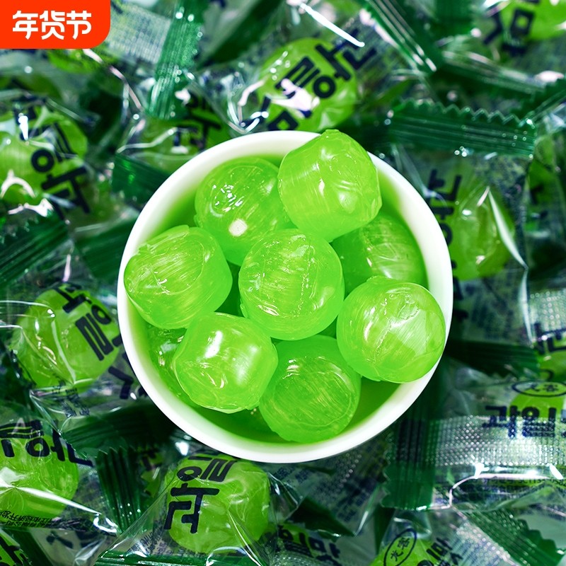 网红韩式水果青提水蜜桃味硬糖解馋小零食酒店前台接待食品