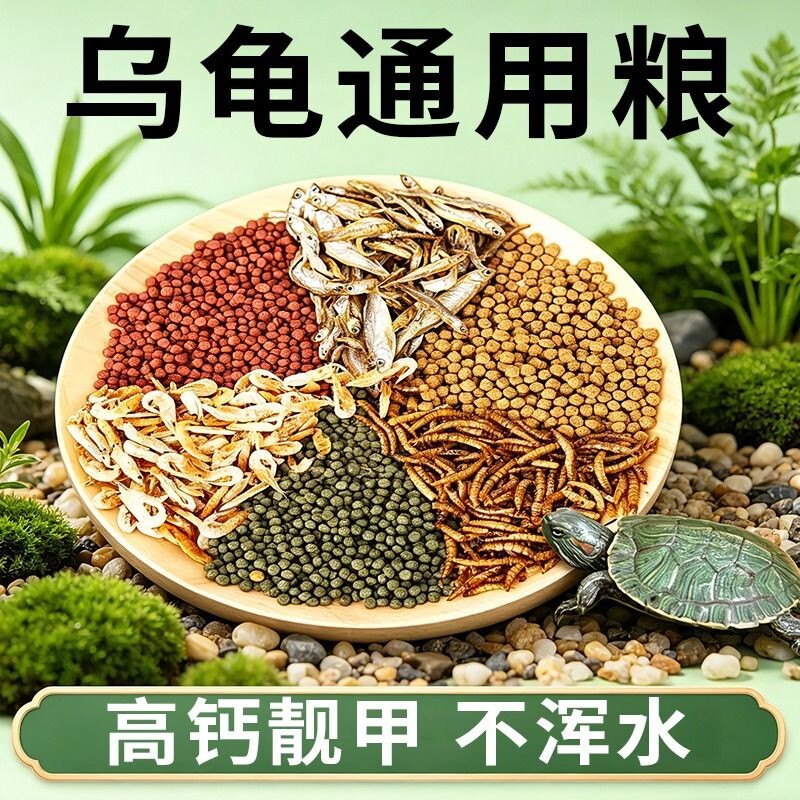 小乌龟饲料通用龟龟粮鱼干虾干幼龟巴西龟草龟龟料颗粒专用食物粮