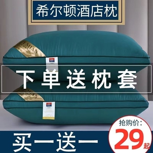 枕头枕芯学生宿舍一对装旗舰枕套家用大枕头酒店护颈睡眠羽丝绒