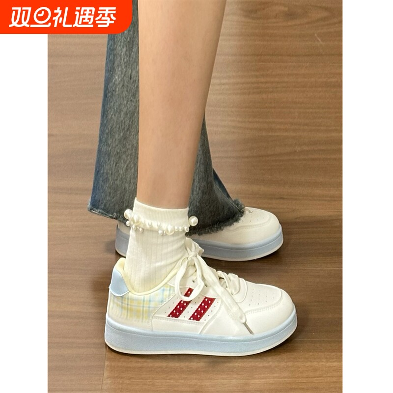 赵露思同款韩系面包鞋2025秋季新款校园百搭小白鞋学生休闲板鞋女