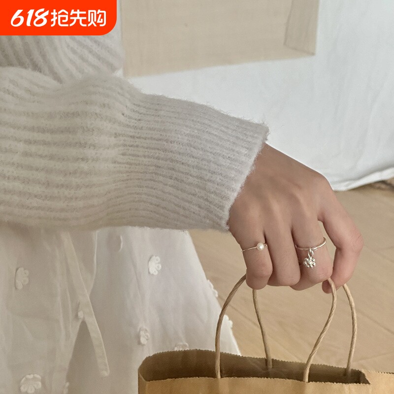 韩系小清新小花流苏戒指时尚新潮轻奢高颜值设计个性百搭饰品开口
