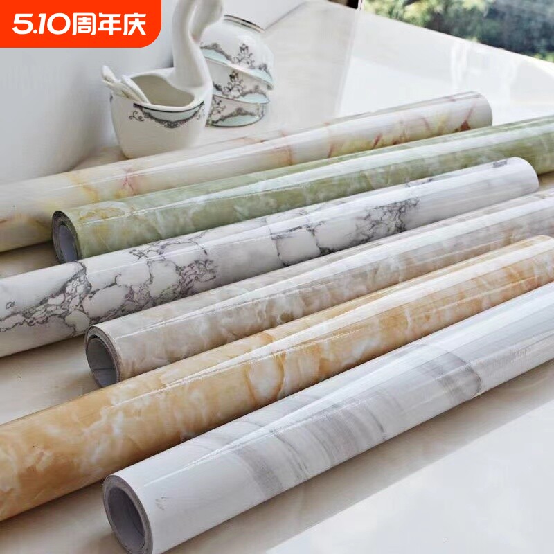 厨房防油贴纸加厚防水防潮霉橱柜壁纸柜子桌面墙贴大理石墙纸自粘