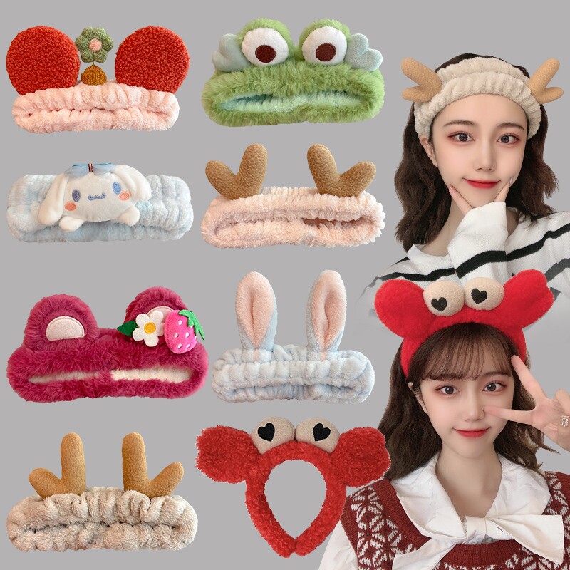 可爱卡通毛绒发带女秋冬洗脸防水防滑头巾网红2026新款发捆头饰品