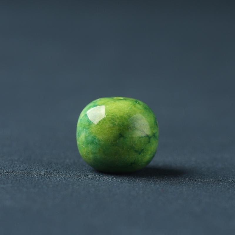 菜籽黄松石配珠单颗隔片回纹珠散珠石墩子三通配饰背云老型直切