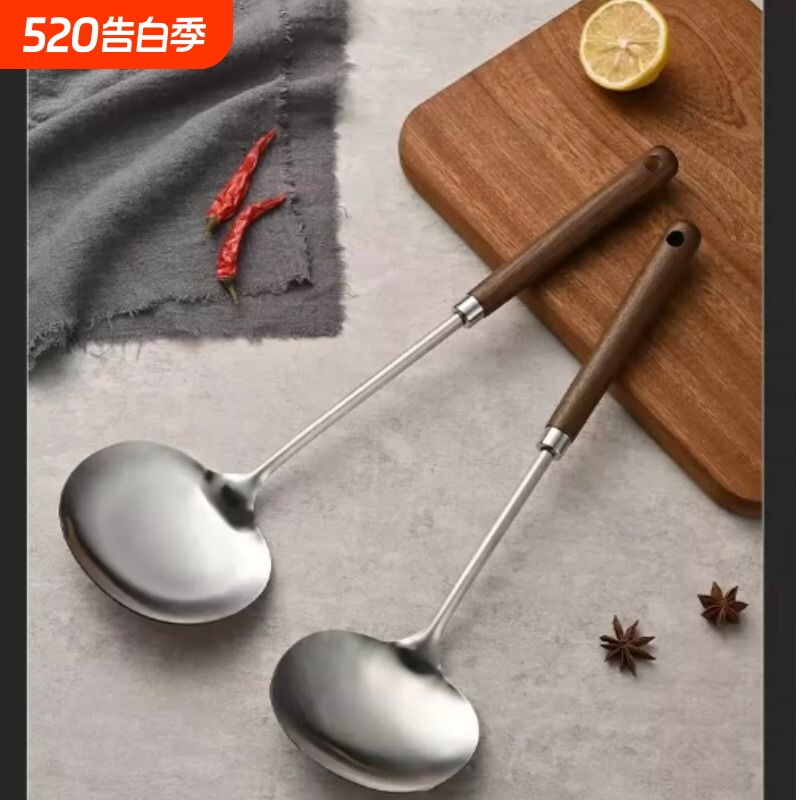 不锈钢锅铲蘑菇铲家用炒勺食品级铁锅专用炒菜的铁勺子铲子