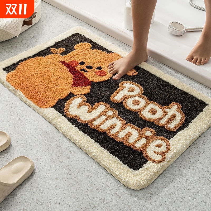卡通家用浴室地垫卫生间吸水防滑脚垫洗手间厕所易打理仿羊绒地垫