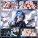 高颜值美少女唯美鼠标垫男女生大号防滑锁边护腕电竞办公电脑桌垫