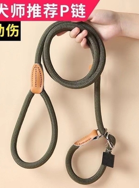狗绳防爆冲p链遛狗训练泰迪绳跟随赛级P绳牵引带小中大型犬牵引绳