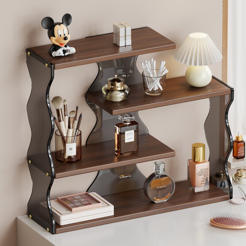 卫生间台面上高级感置物架放护肤品收纳盒桌面杯架柜化妆品亚克力