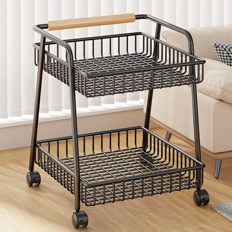 可移动零食置物架带轮滑客厅多层小推车厨房落地多功能大容量收纳