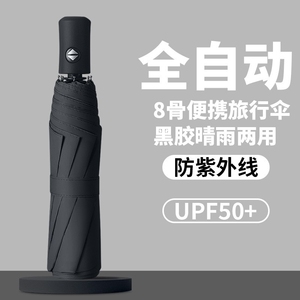 24段骨双龙骨全自动黑胶雨伞