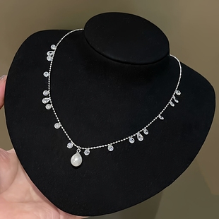 诸暨淡水珍珠项链女漫满天星河水滴颈链时尚 气质节日礼物 百搭款
