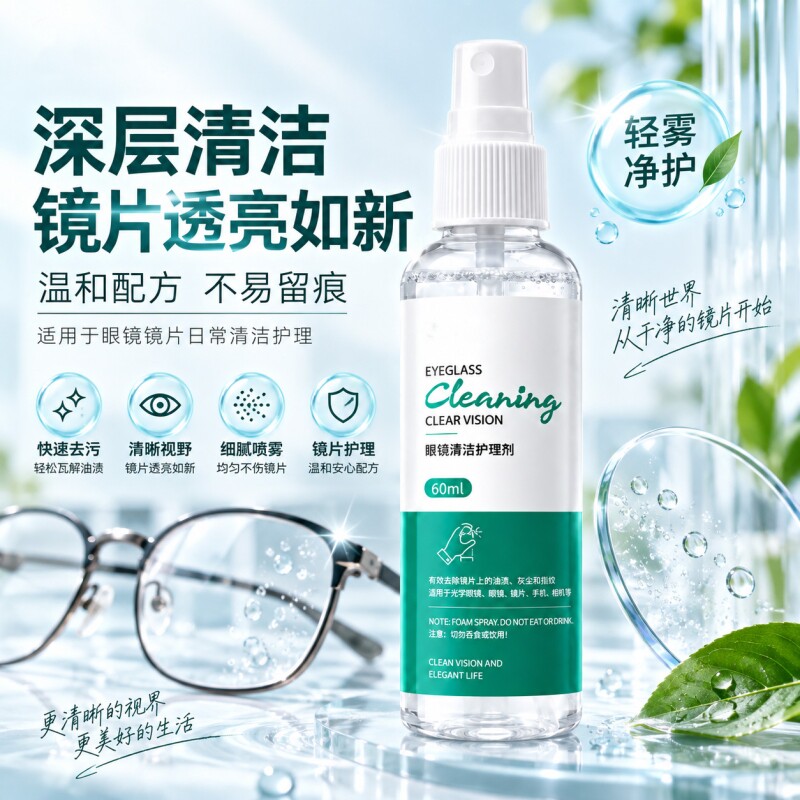 眼镜清洗液镜片清洁剂喷雾不伤镜片去油污指纹手机电脑屏幕通用款