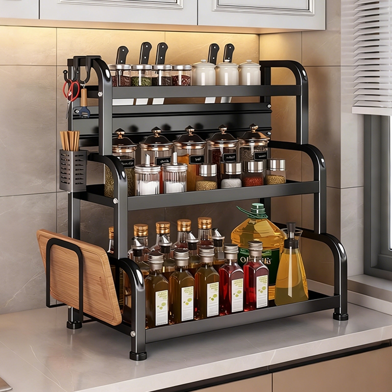 厨房置物架台面多层多功能调味品收纳架简易厨具筷子分层整理架子