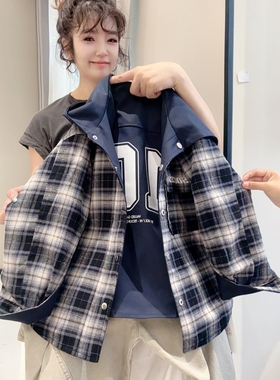 tgc男童秋季童装上衣新款两面穿儿童秋装外套潮双面穿防风格子