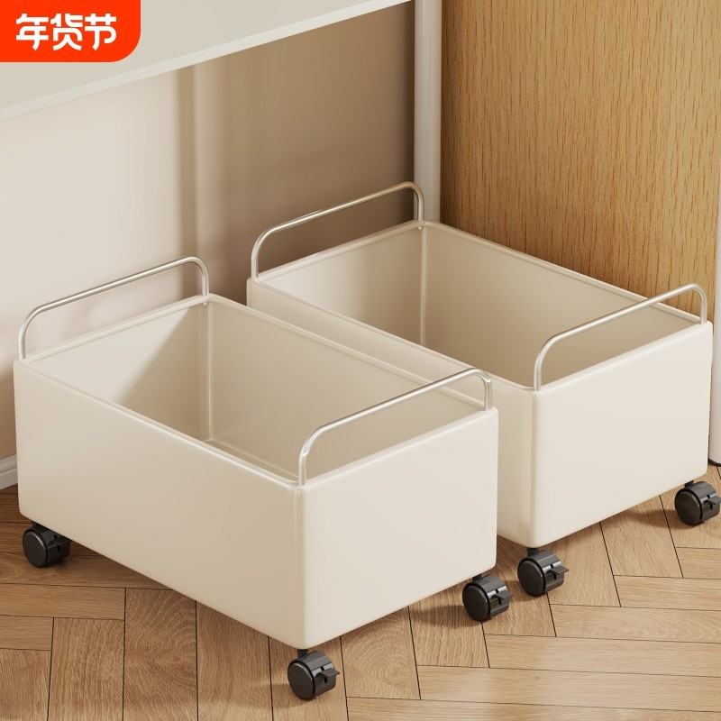 书包置物架桌下家用神器滑轮柜可移动小推车书房学生放书本收纳架