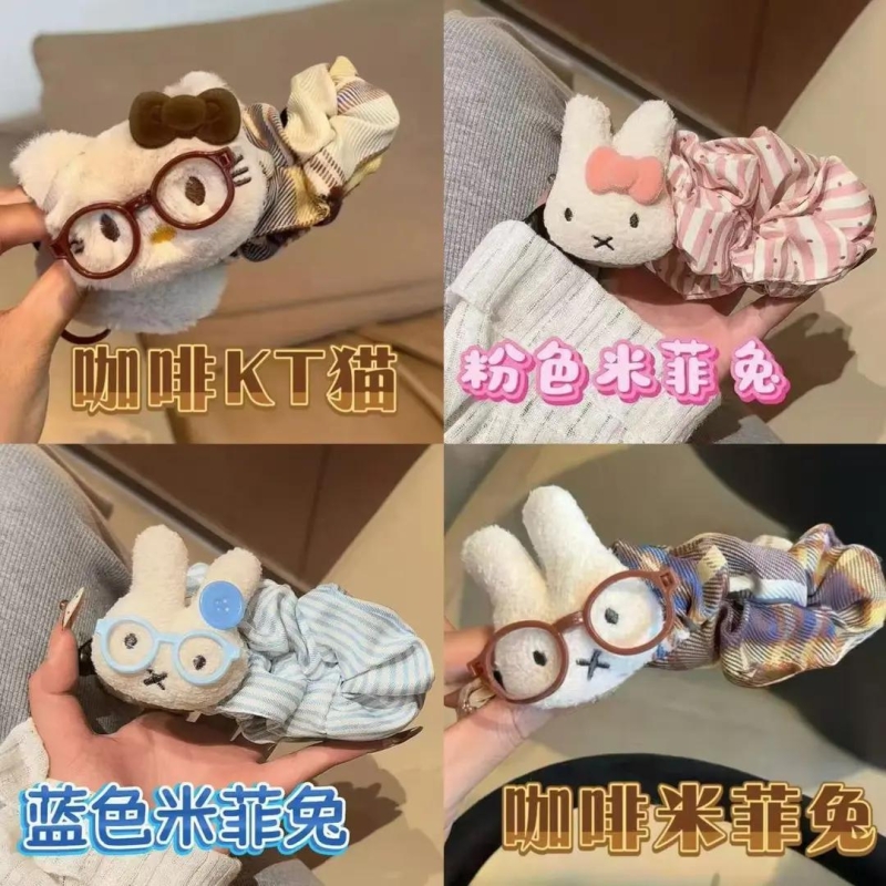 秋冬百搭香蕉夹米菲兔KT猫发夹可爱后脑勺盘发马尾夹头饰少女发卡