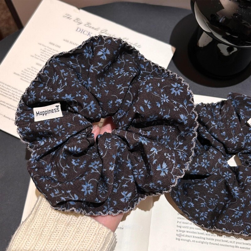 韩系时尚高级感碎花大肠发圈女2025新款扎头发丸子头皮筋发绳头饰