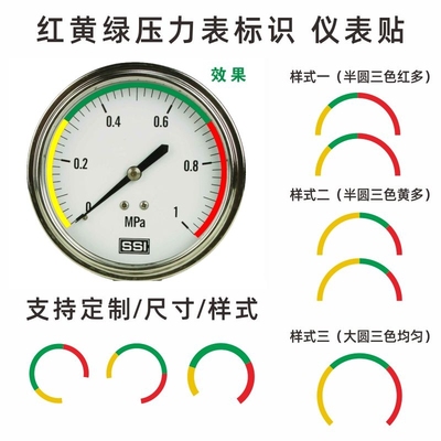 压力表标识压力表三色标识贴