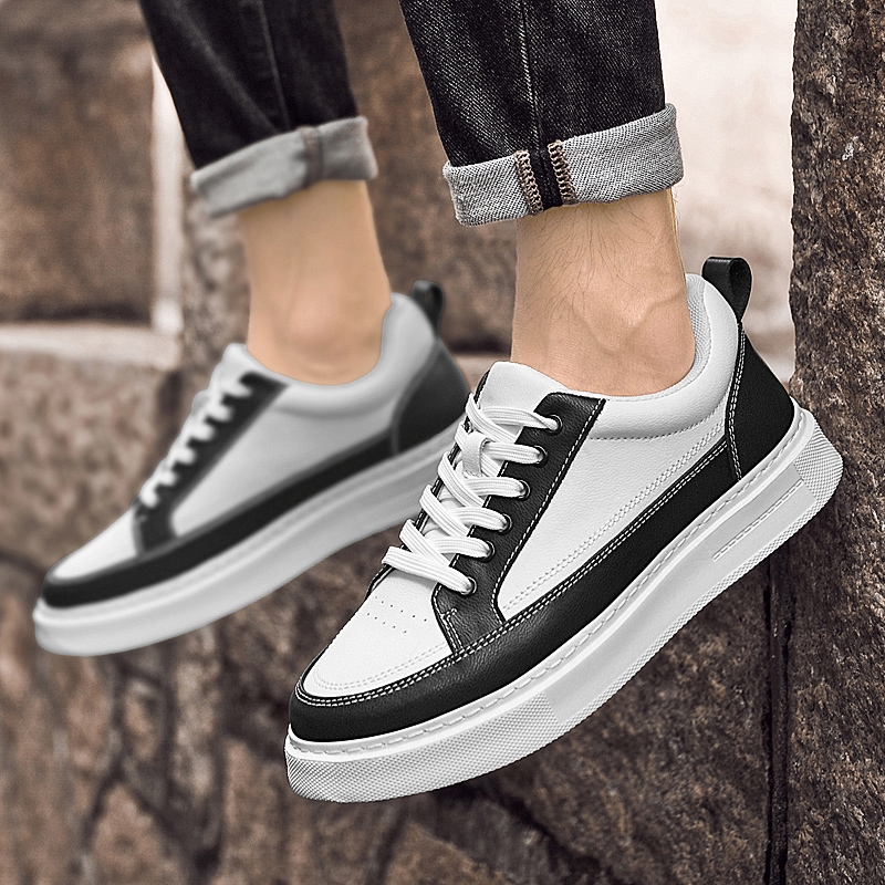 秋冬季男鞋2025款男士黑白休闲潮鞋鞋子男款春季透气百搭板鞋男
