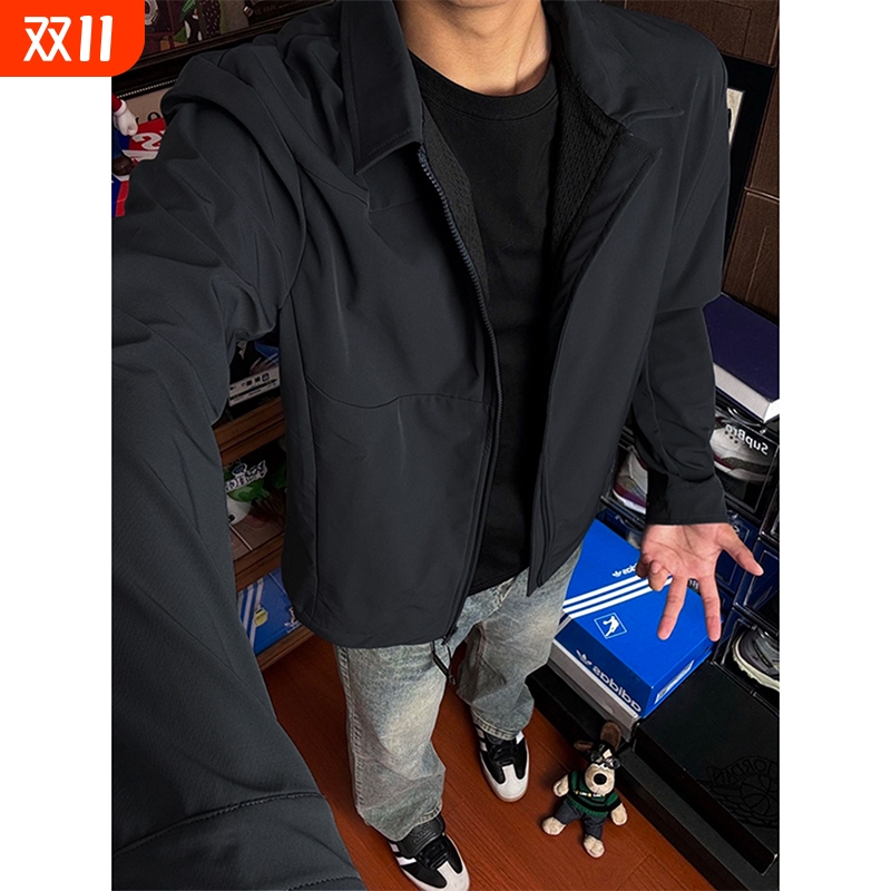 夹克男春秋季新款美式cleanfit工装行政外套商务休闲运动上衣衬衫