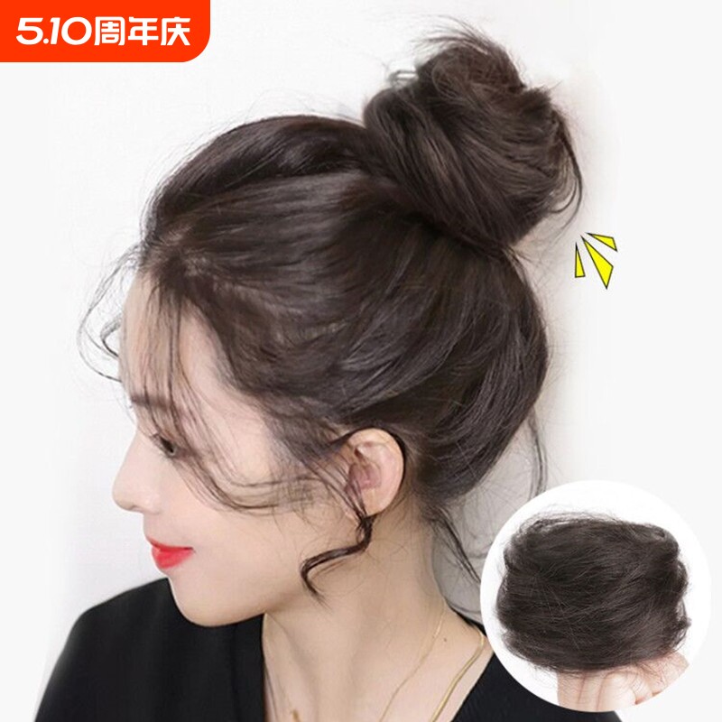 真发发圈丸子头发饰假发女盘发假发圈抓夹古风假发包懒人蓬松神器