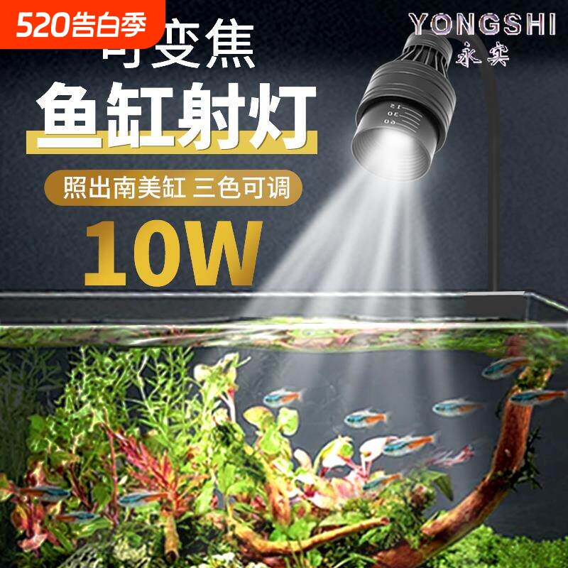 鱼缸灯变焦灯南美射灯原生缸水族观赏灯智能照明led防溅水水草灯