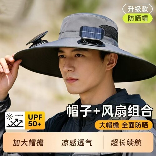 2026夏季热销太阳能风扇大帽子