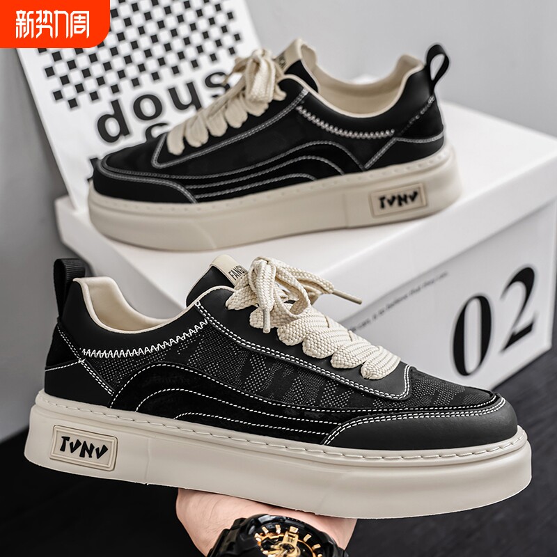帆布男鞋夏季透气黑色布鞋休闲板鞋防滑防臭增高软底百搭运动潮鞋