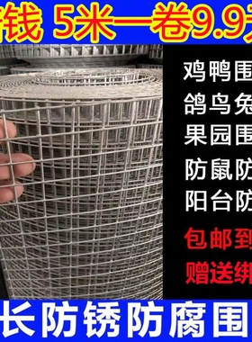 防锈镀锌钢丝网家禽围栏阳台果园防猫养殖网围网玉米防鼠铁丝网