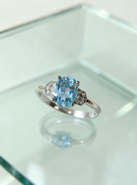 天然托帕石戒指轻奢设计感